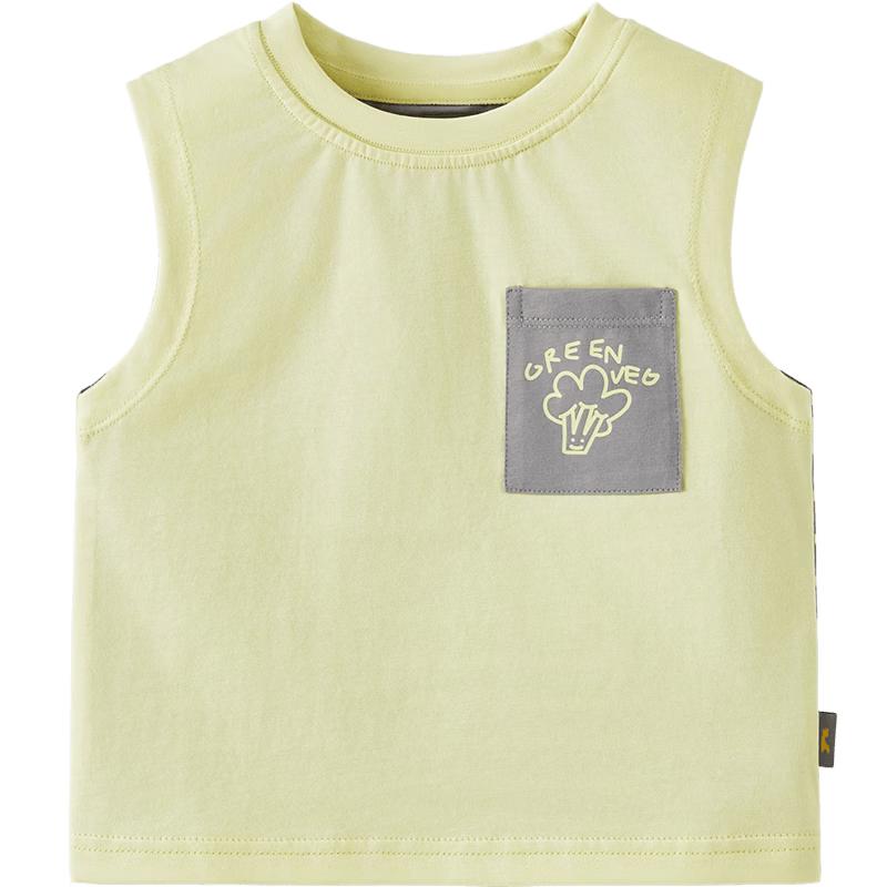 TONGTAI Baby Boys Pure Cotton Summer Sleeveless Vest 120 жёлтый
