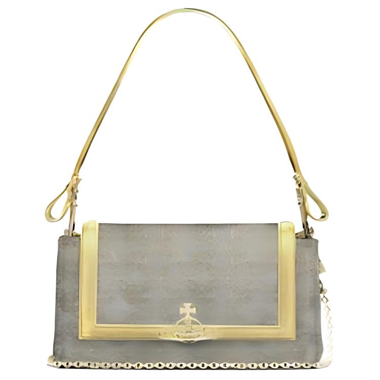 

New Vivienne Westwood Leather Shoulder Bag, Baguette Bag, Handbag, Shoulder Bag Women s 42020087W00IHR201 25.9*6.6*11.4CM