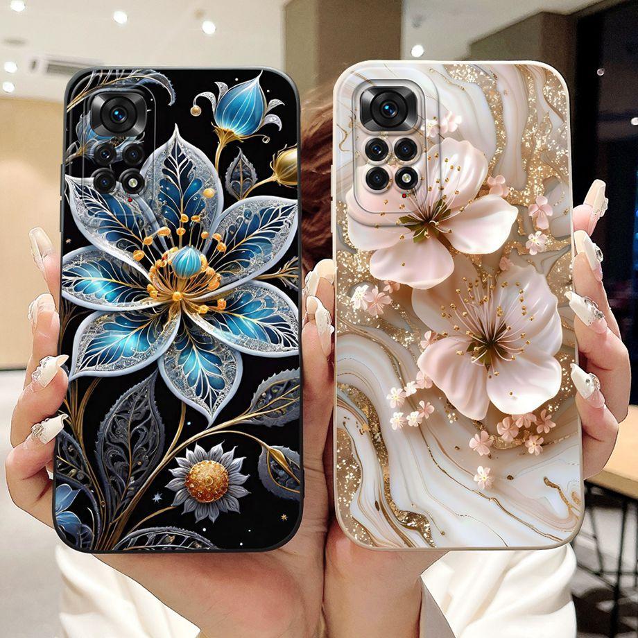 Case For Xiaomi Redmi Note 11 11s 11 Pro Pro+ 4G 5G Phone Case Note 11T Soft Silicone Funda Women Fashion Flower Printed Cover