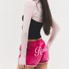 RAWMANTICS Raw Logo Velvet Hot Dolphin Pants Hot Pink