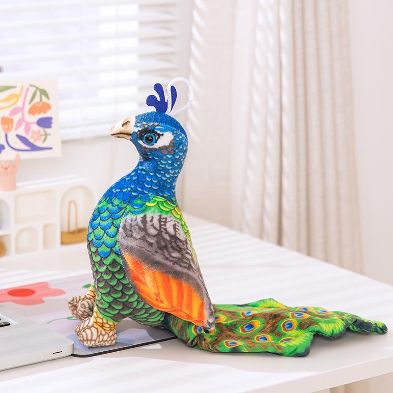 

Cartoon simulation peacock doll plush toy zoo peacock doll children soothing rag doll birthday gift 28cm