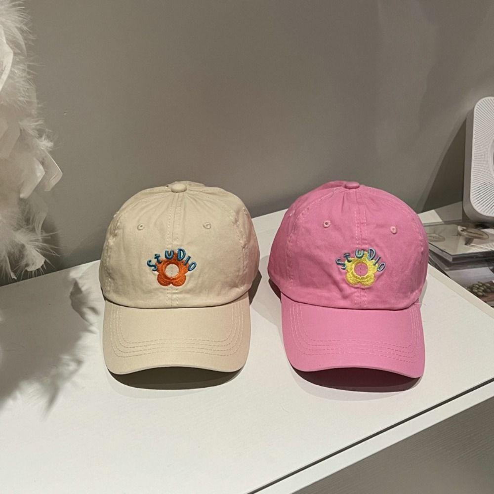 

Embroidery Sun Hat Adjustable Peaked Cap Fashion Flower Baseball Cap Women чёрный