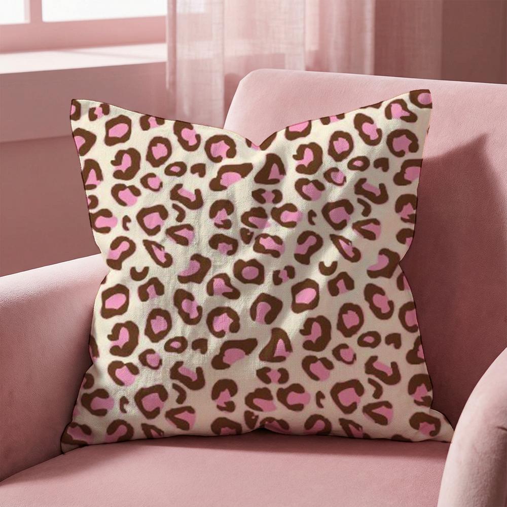 Y2K Fashion Leopard Print Cushion Cover Multi-Scene Pillow Cover For Home & Car - Reversible, Soft & Durable For Daily Use