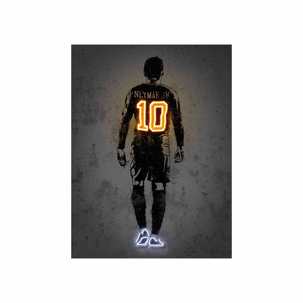 Abstract Football Star Painting Print Canvas Wall Art Poster Soccer Neon Picture for Gym Boy Gift Living Room Home Decor Cuadros
