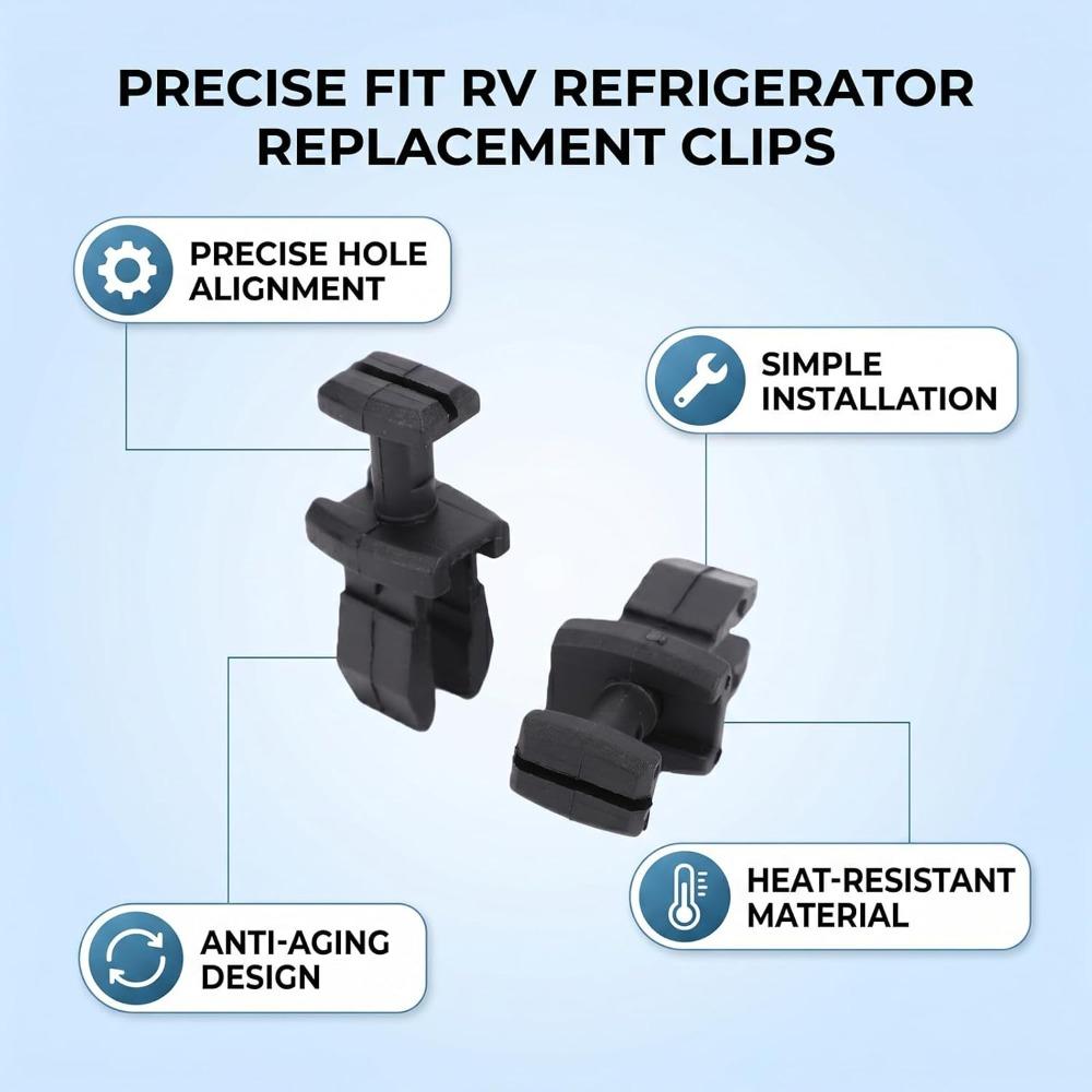 4PCS Black PP Refrigerator Vent Latch Split Open Design Vent Grille Fastener RV Refrigerator Repair