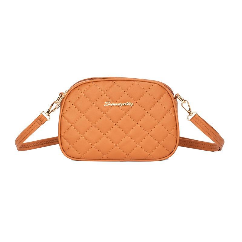 New diamond satchel women's shoulder bag large capacity double zipper design embroidery camera bag ladies bag