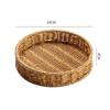 Round Serving Tray Easy To Clean Organizer Tray Bread Storage Basket Hand Woven Basket for Candy Snacks Party Countertop Kitchen
