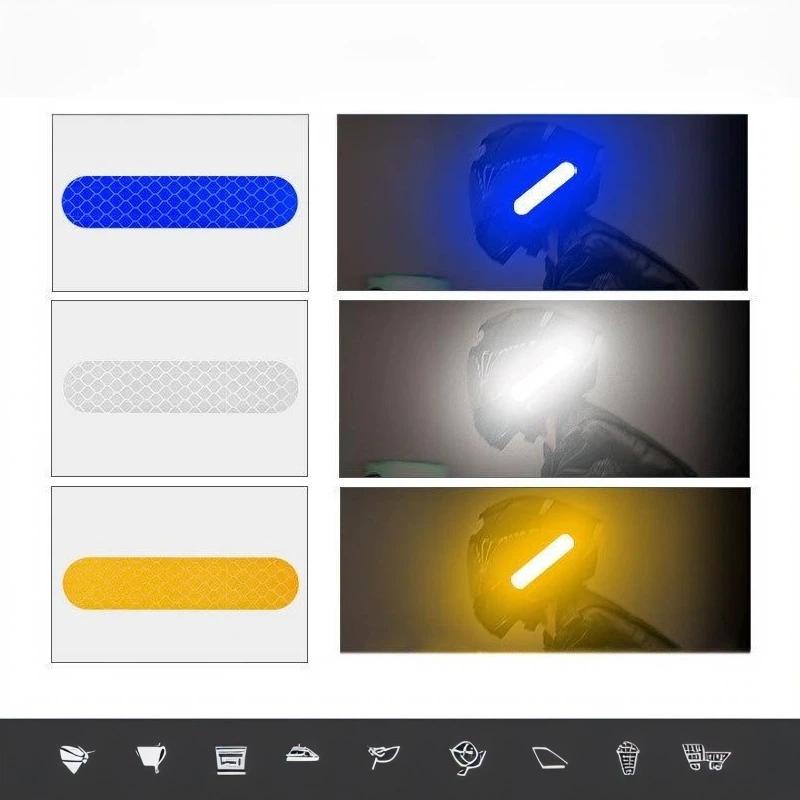 Helmet Reflective Stickers 10Pcs High Visibility Self Adhesive for Motorcycle Cycling Daily Riding Use