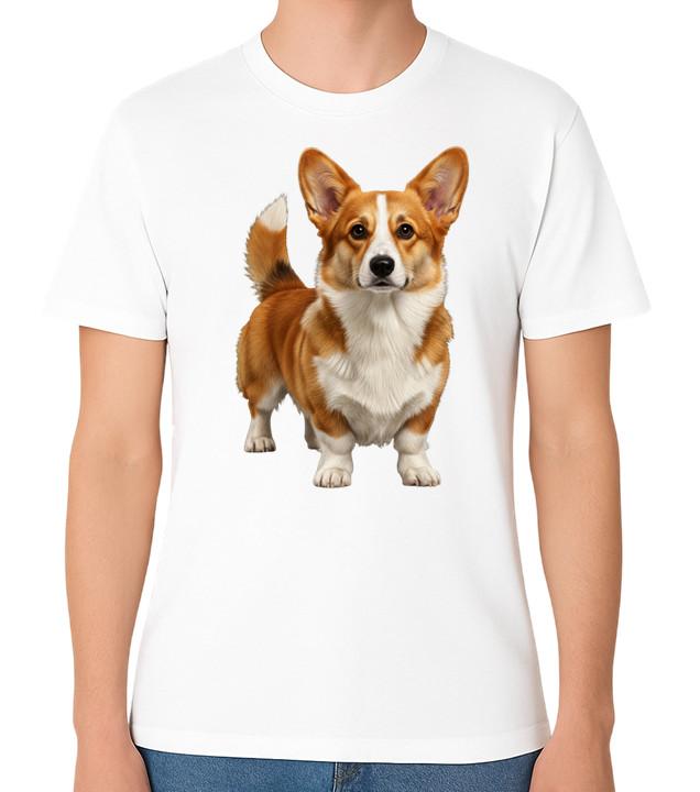 Cute Corgi Dog Illustration Unisex T-Shirt Pet Lover Gift Tee S разноцветный