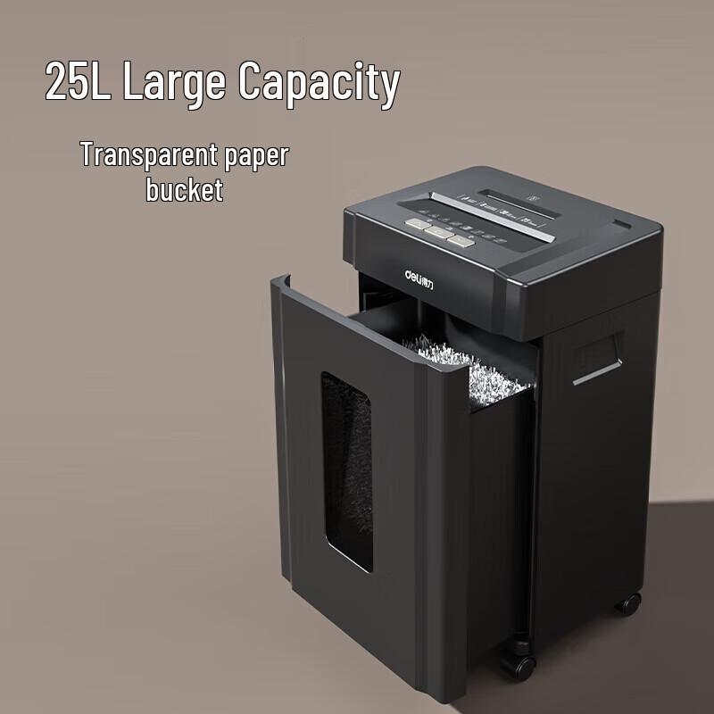Deli Level 5 High-Security Commercial Paper Shredder CN plug (adapter included)