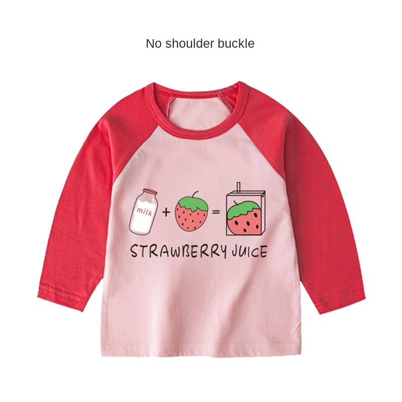 Baby Girl Autumn Long-sleeved T-shirt Baby Cotton Bottoming Shirt Girls Spring and Autumn Tops Small Children Fashionable Autumn Clothes