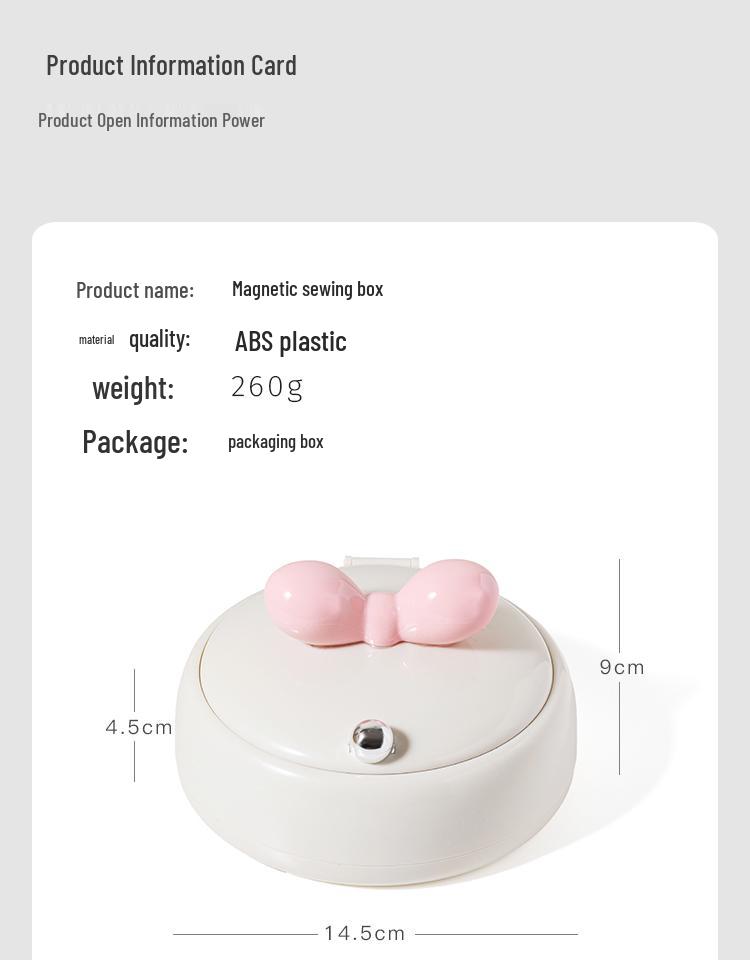 Magnetic Needle and Thread Box: Household Sewing Kit with Press-to-Open Design