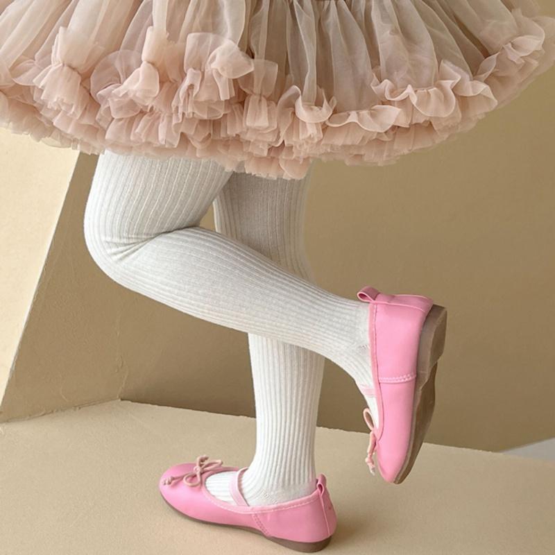 Girls' Pantyhose Children's Leggings Solid Color Vertical Striped Kids Pantyhose