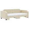VidaXL Daybed with Trundle and Mattress Cream 100x200 Cm Fabric 3197661