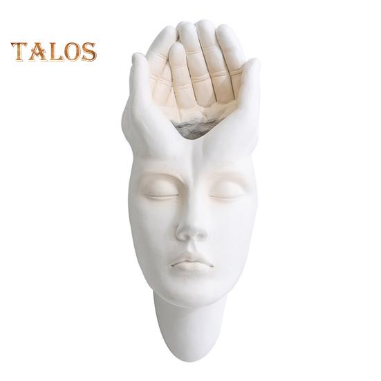 

Абстрактное лицо настенный горшок для растений подвесная настенная скульптура голова из смолы ваза цветочный горшок для дома балкон внутреннее уличное садовое украшение A