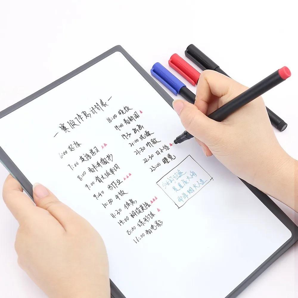 3 Colors 0.5mm Dry Erase Markers Erasable Whiteboard Marker Pen Office School White Board Art Marker Stationery Extra Fine Tip