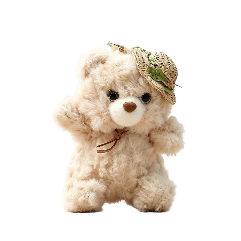 Plush Bear Keychain With Polyester Fiber For Girls Gift And Bag Decoration