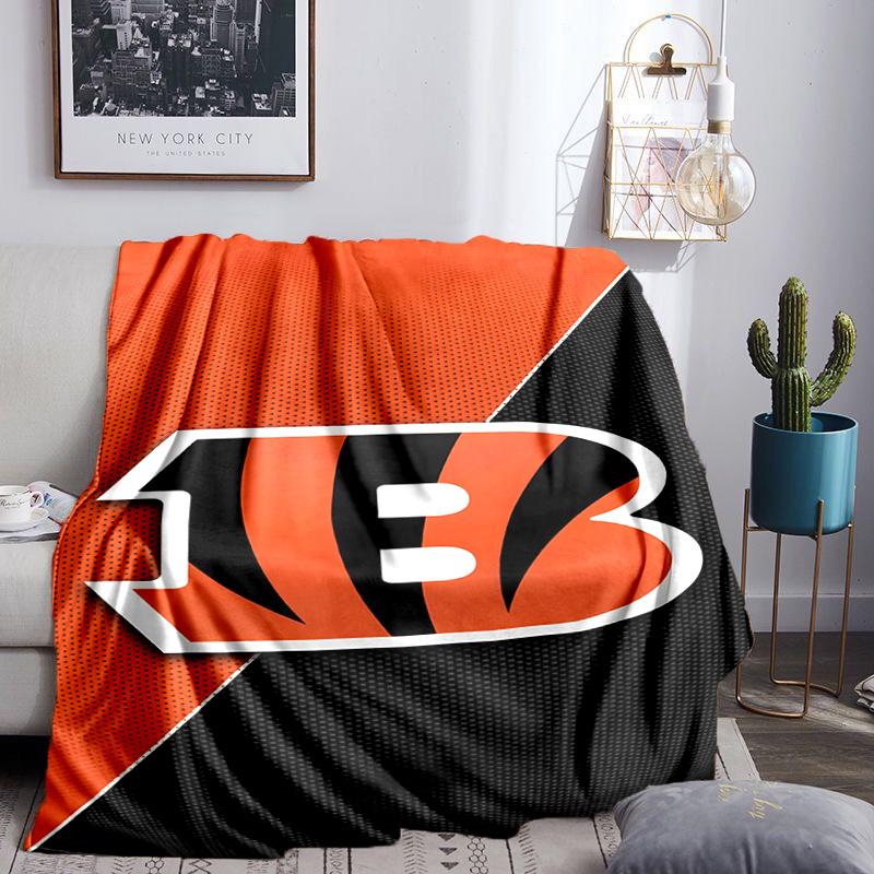 Bengals Team Logo Artwork Blanket Lightweight Flannel Bedding Blanket Perfect for Travel, Camping, Living Rooms, Offices, Sofas, Fan Christmas gift