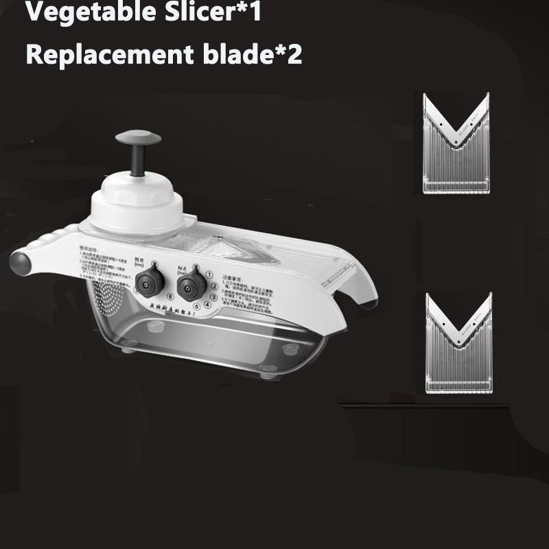 1pcs Vegetable Slicer With Basket UltraSharp V Blade Multifunctional Fruit Potato Carrot Cutter Slicer for Kitchen Gadget