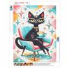 5D DIY Diamond Painting Kit Stylish Black Cat Drinking Coffee Art Diamond Embroidery Rhinestones Full Drill 30x40cm Home Wall Decor Gift Adults