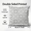 Gray Low White Flower Pattern Cushion Cover Plush Fabric Soft DoubleSided Printed Sofa Warm Winter Home Child Gift Pillow Case