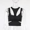 Sexy Bare Midriff  Tank Top Wrap Chest Hollow Out Halter Crop Tops Women Sleeveless Cropped Vest Camisole Tube Top Female