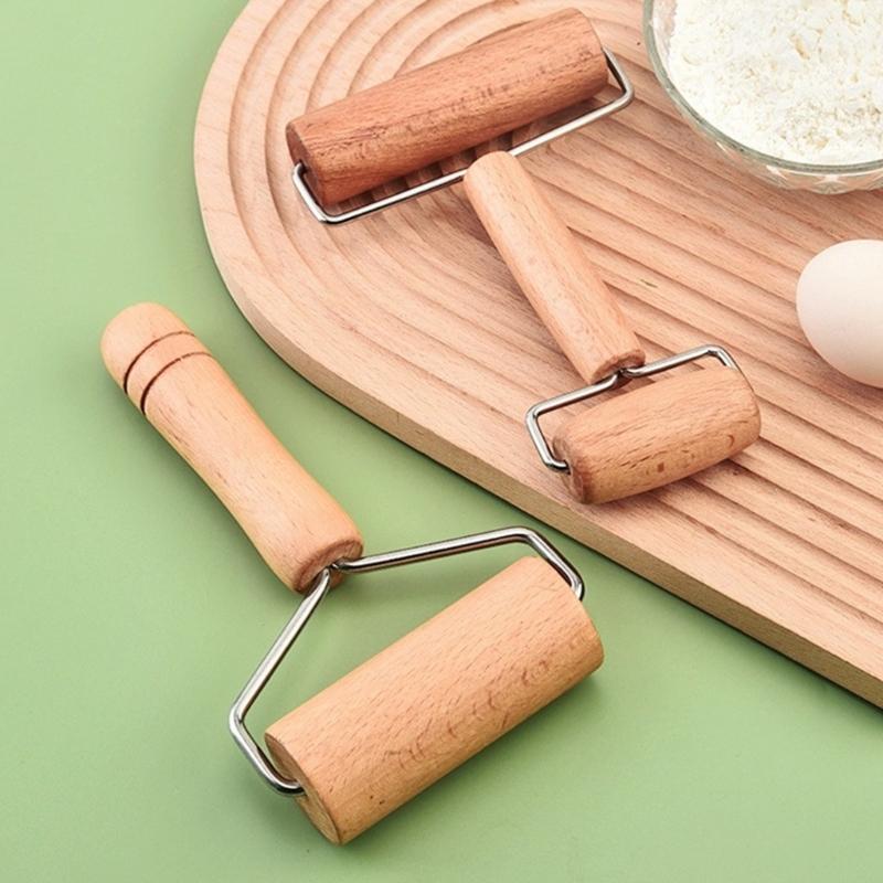 Ergonomic Handle Kitchen Rolling Pin Wooden Dough Flattener Beechwood Roller For Baking Cooking And Food Preparation