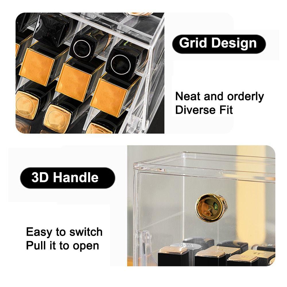 Flip-Top Cosmetic Brush Storage Box with Lid Cosmetics Tools Organizer  Bathroom