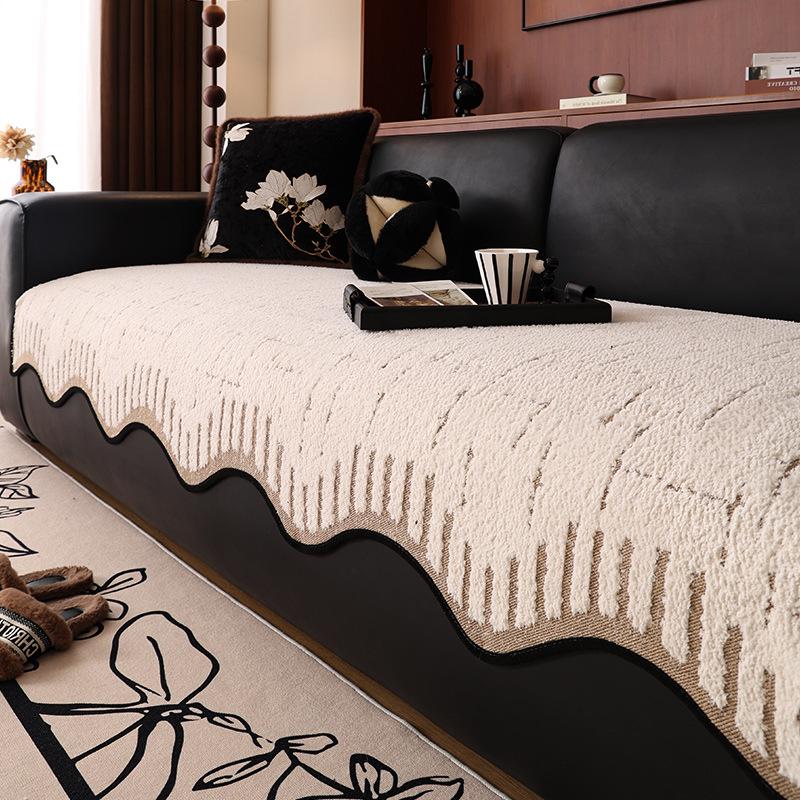 Premium Plush Sofa Cushion  New Special-Shaped Sofa Seat Cushion Autumn And Winter Non-Slip Leather Sofa Cover Cover Cloth