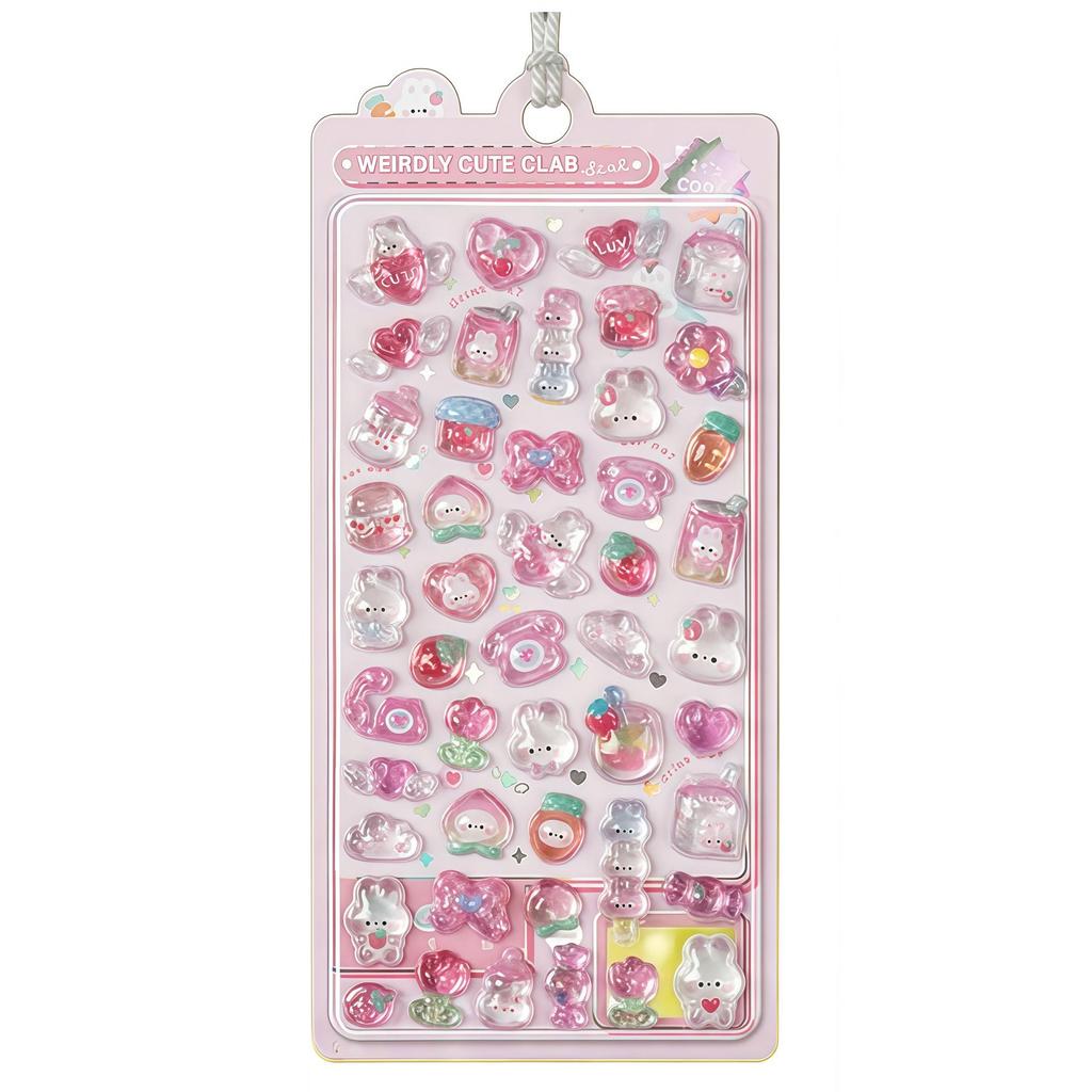 Popular 3D Animal Cartoon Crystal Stickers for Kids' Phone Cases