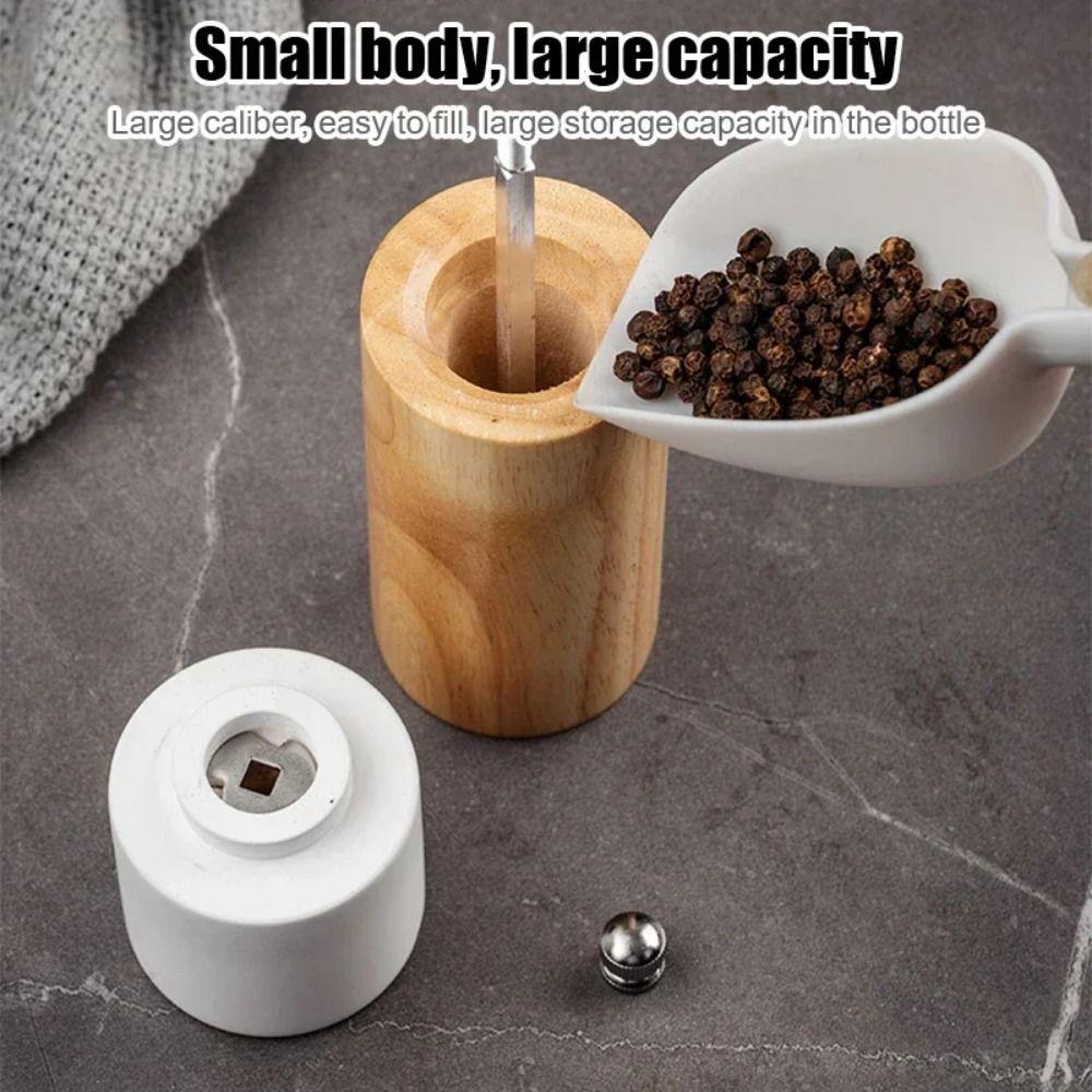 Ceramic Core Wooden Spices Grinder Large Capacity Hand Grinding Tool Grinding Bottle Cooking