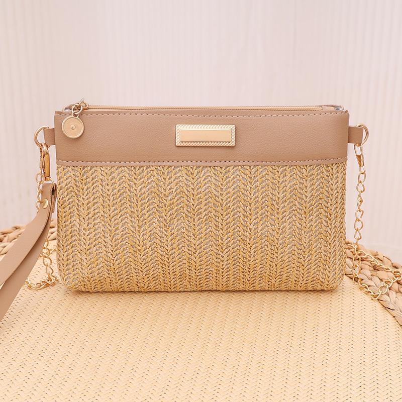 

Chain Strap Women s Crossbody Bags For Travel/Vacati, Summer Straw Shoulder Bag With Wrist Strap, Ladies Handbags And Purses 23x15cm хаки