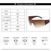 Y2K Rimless Punk Monolithic Sunglasses Women Goggle New Luxury Brand Shades Suns Glasses Female Five Star Wrap Around Eyewear