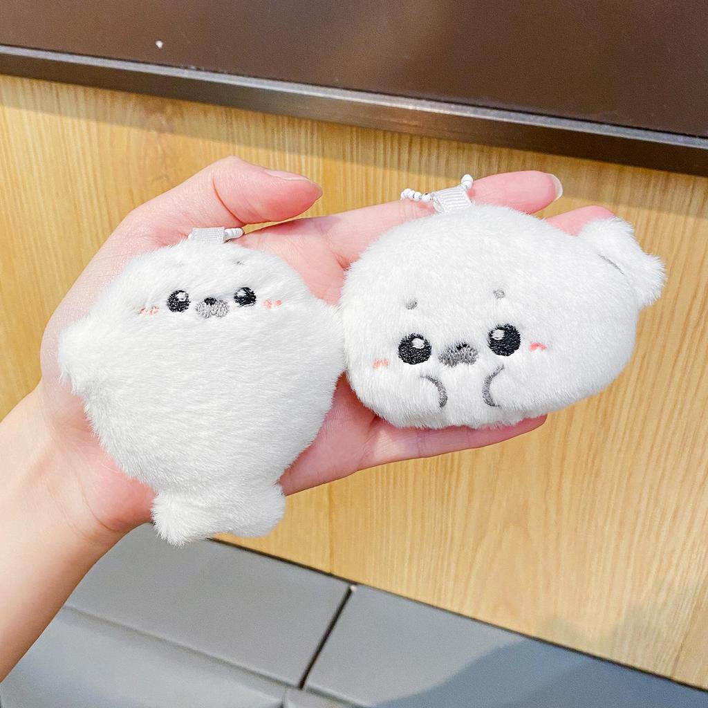Portachiavi Foca Peluche Cartone Animato: Ciondolo Figura Carina e Portachiavi per Borsa Regalo