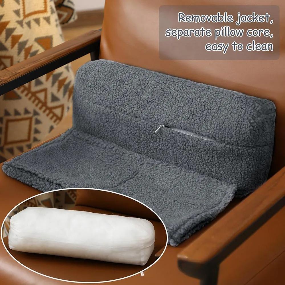 Oreiller Cervical Ergonomique pour Canapé-Lit, Oreiller de Soutien Dorsal en Mousse à Mémoire avec Poche, Soulagement de la Douleur pour Dormir, Lire, Regarder la TV