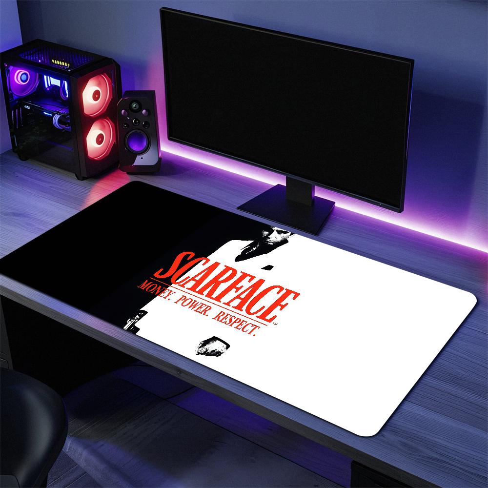 Film Scarface Tony Montana Mouse Pad Large Desk Mat Keyboard Ergonomic Office Rubber PC Non-slip Anti-fray Home Custom