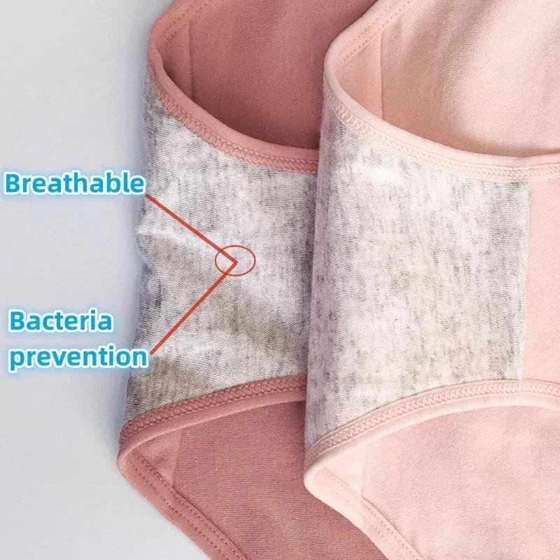 Xxxxl Oversize Women'S Breathable Cotton Briefs Lingerie High Waist Hygienic Plus Large Size Black Panties Menstrual Underpants