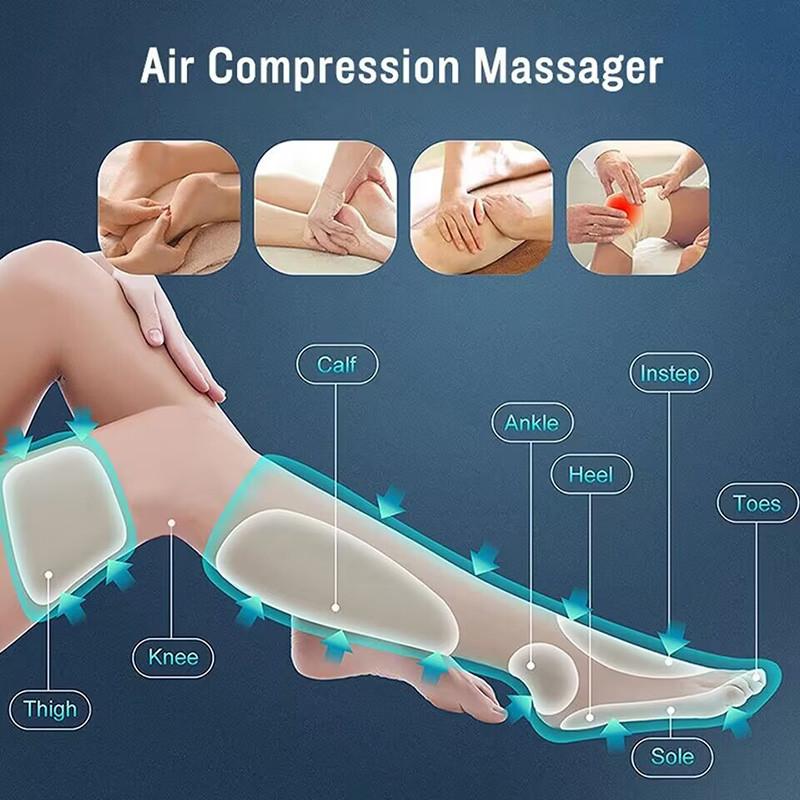 2000mAh Full Therapy Circulation Exerciser Compression Massage Pain Relief Device Electric Air Compression Foot Leg Massager