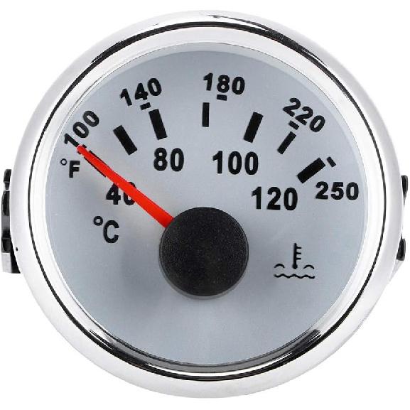 FastUU Electric Water Temperature Gauge, 40-120 ℃ Waterproof Boat Water Temp Gauge, 52mm/2in Marine Engine Water Temp Meter for Boat, RV, Car,