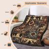 1pc Printed Flannel Blanket Gift Square Blanket Cozy Soft