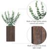 2pcs Wood Wall Planter Farmhouse Wall Plant Pocket Vases with Artificial Eucalyptus Wall Hanging Plant Holders for Dried Flower