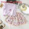 Girls Summer Outfit Set With Floral T Shirt And Shorts For Ages 3 To 8