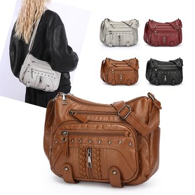 Borsa da donna Borsa a tracolla in pelle morbida Borsa per madre di mezza età Borsa a spalla di grande capacità