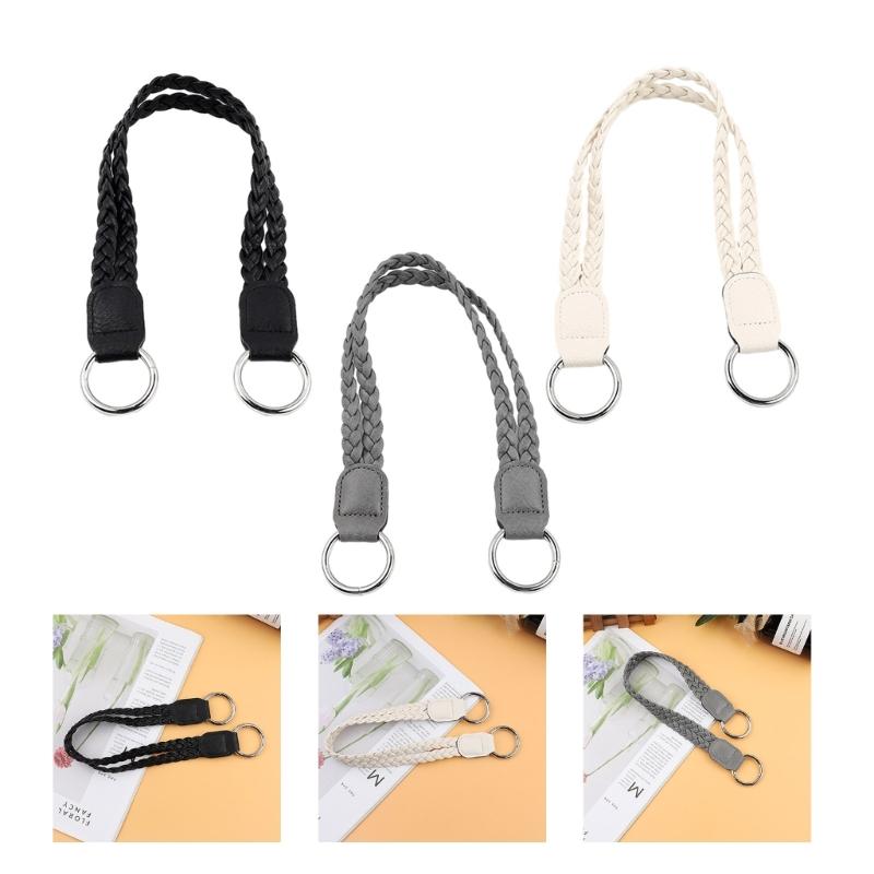 Lady Purse Handle Belt Replacement Handbag Retro Woven Strap Shoulder Bag Handcraft Bag DIY Accessories Black/Gray/Beige
