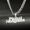 Collana Personalizzata con Nome in Acciaio Inossidabile 304 Personalizzata 2 Nomi Ciondolo Lettera Catena Cubanah Targhetta Regalo, 1 Pezzo