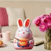 Small Ceramic Figurine Piggy Bank Money Box Change Container Mini Animal Statue for Home Decor Party