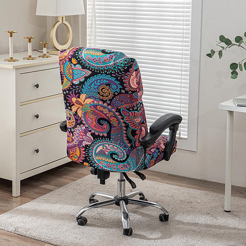 Neue Farbe Büro Reißverschluss Stuhlbezug Drehbar Computer Hotel Stuhlbezug Einteilig Armlehne Elastisch Chefsesselbezug