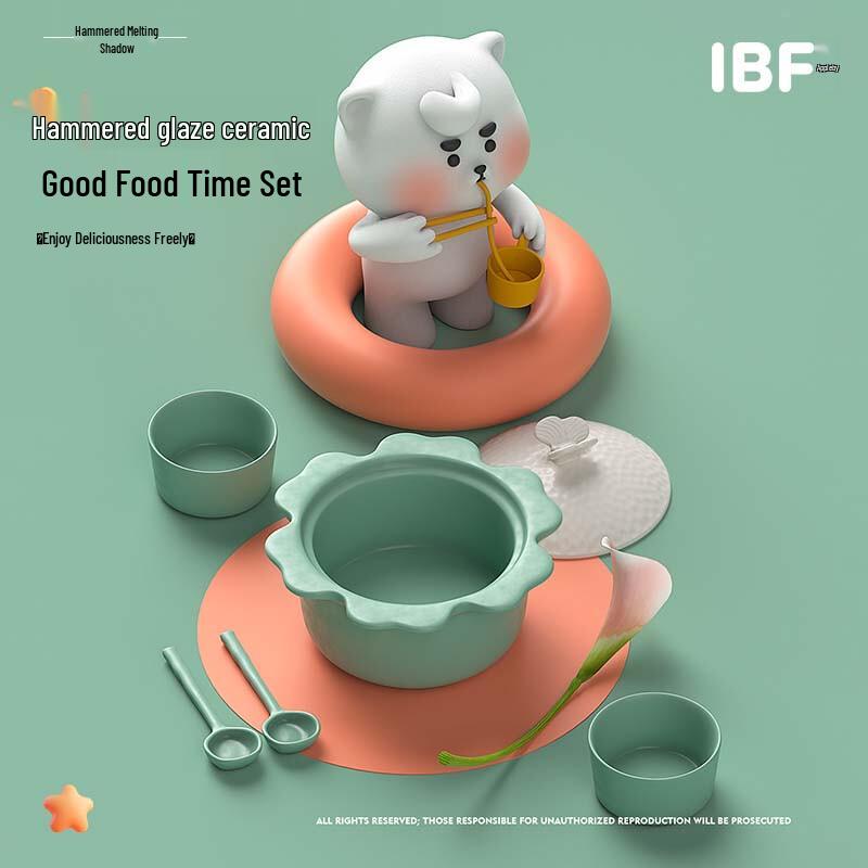 SOFEE Hammered Glaze Cartoon Ceramic Dinnerware Set