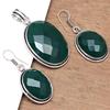 Onyx Green Pendant Set Earrings Jewelry Gemstone Handmade Ethnic
