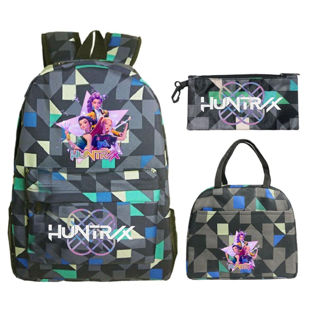 Animation Cartoon Printing Trend Student School Bag Lunch Bag Stationery Pencil Bag Combination Three-Piece Set